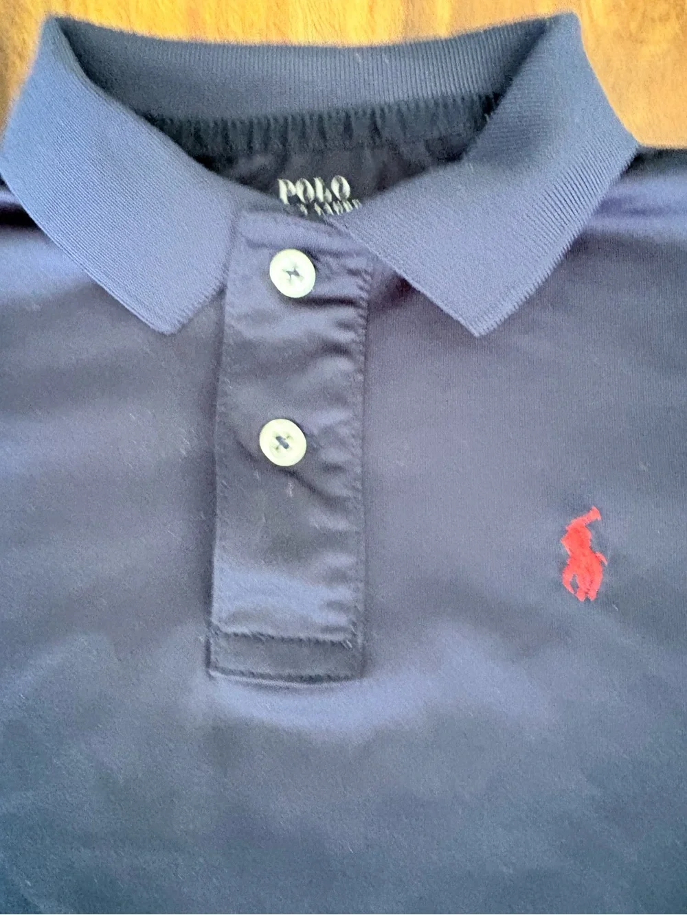 Ralph Lauren Little Boys Navy Blue Performance Polo Shirt 6 Like New Top